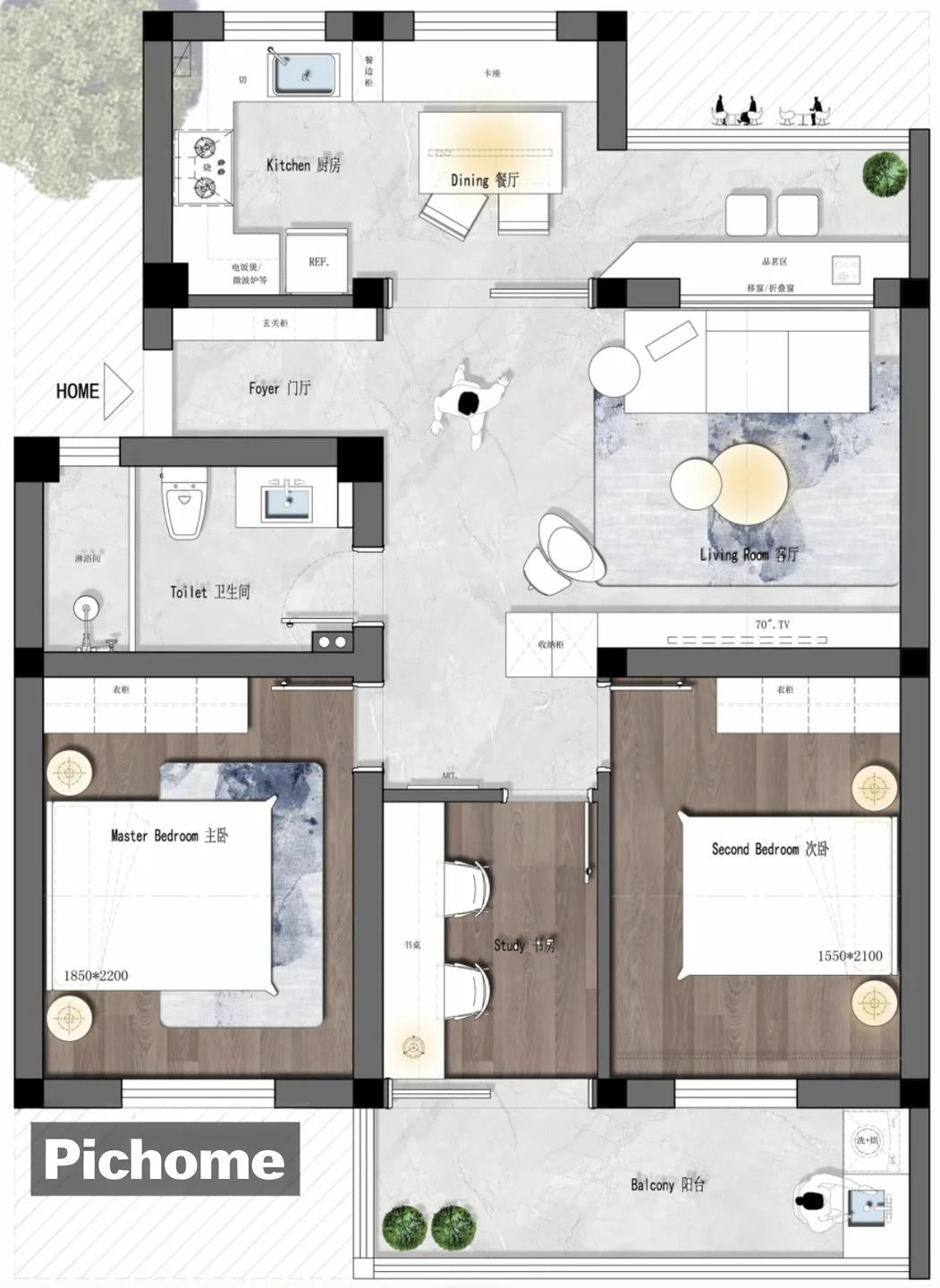 Redesigned floor plan