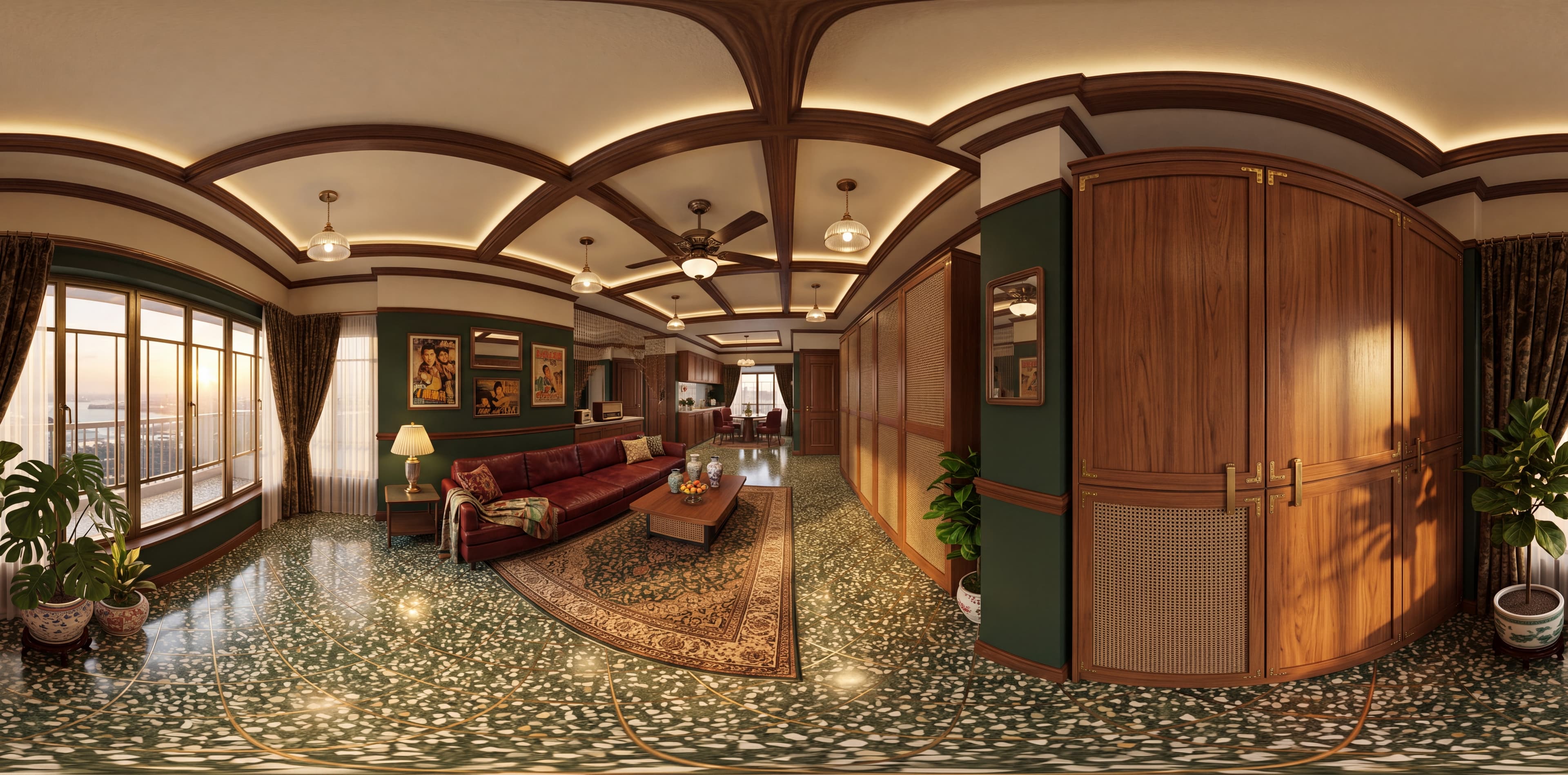 Retro Hong Kong 2-Bed 3-Bath 360° Apartment Tour | Floor Plan to Panorama (85 m²)