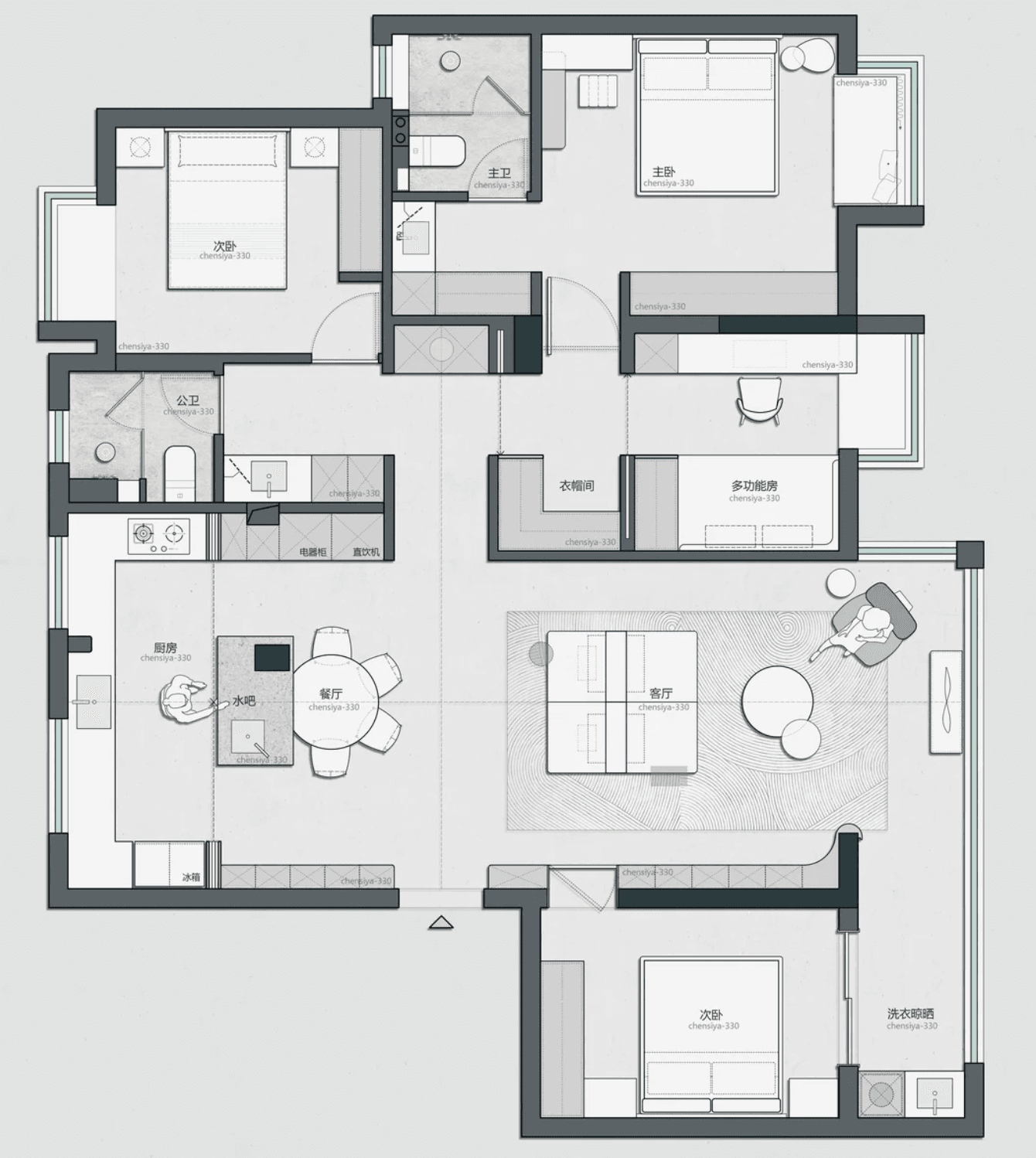 Sample 2D furnished floor plan
