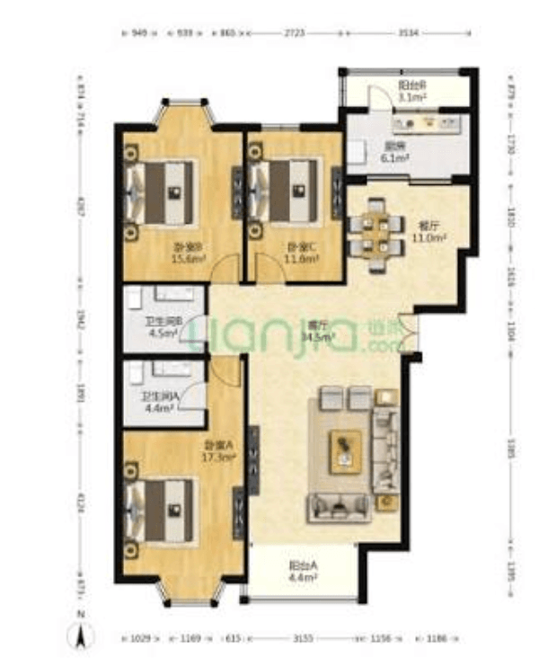 The floor plan it started from