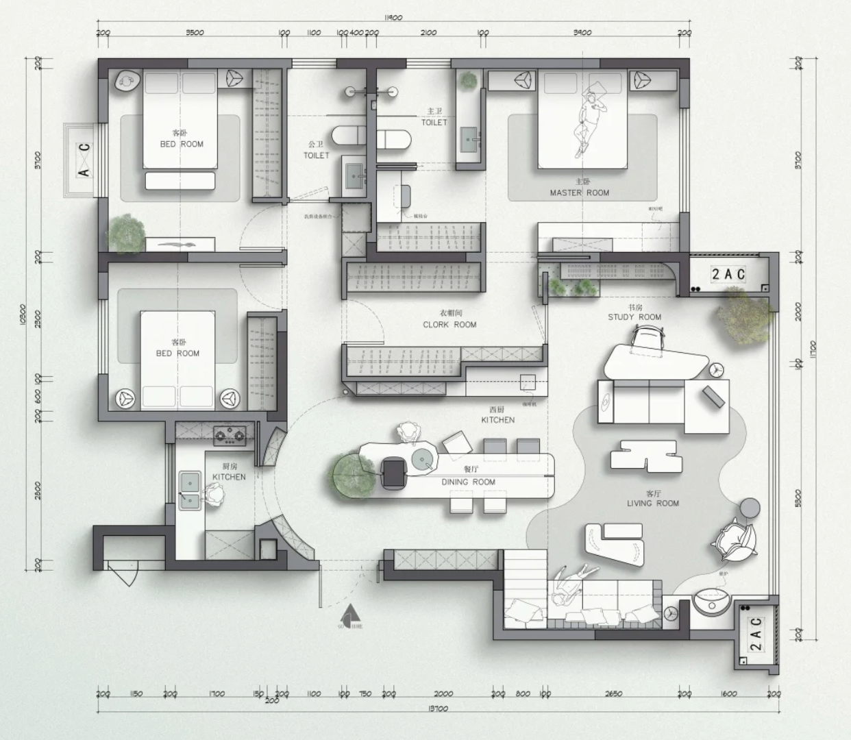 Floor plan for the Entertainer's Dream, featuring a grand open space and a luxury master suite.